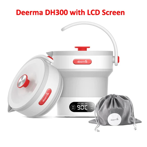 Newest Deerma Folding Water LCD Screen 0.6L Portable Electric Kettle Instant Heating Auto Power-Off Protection Kettle - Цвет: Deerma DH300