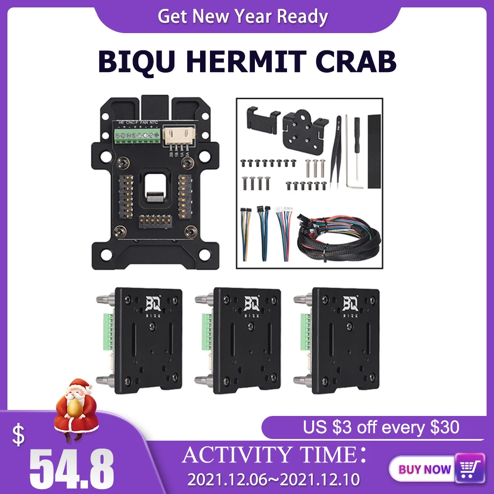 BIQU HERMIT CRAB Hotend Quick Change Tool Head For 3D Printer Compatible MK8 E3D Hemera Bowden Ender3 B1 3d head | Компьютеры и офис