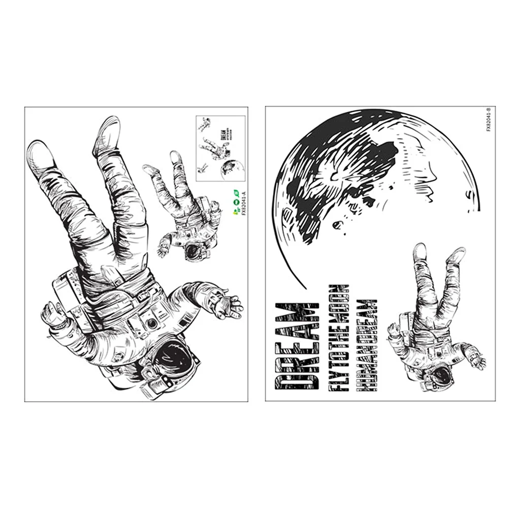

New 1 Set DIY Cosmos Astronaut Wall Stickers Bedroom Study Living Room Background Home Decoration