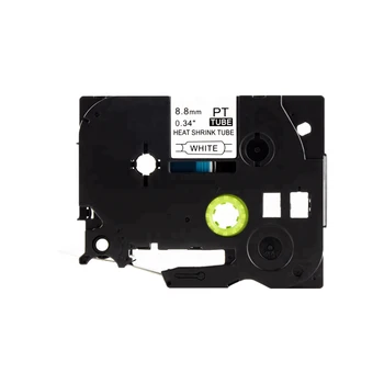 

kingroad 8.8mm x1.5m black on white compatible for brother heat shrink tube tape Hse 221