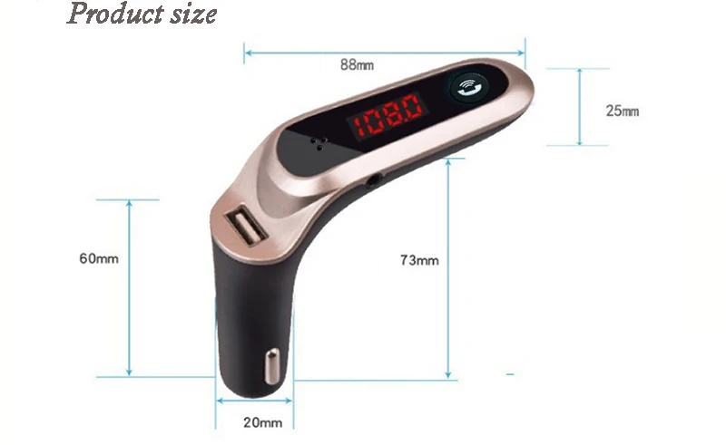 4-in-1 Hands Free Wireless Bluetooth FM Transmitter AUX Modulator Car Kit MP3 Player SD USB TF LCD Car Accessories