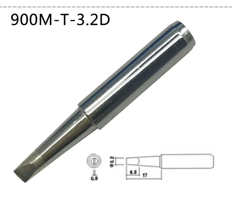 Gudhep 10PCS 900m Soldering Iron Tips Chisel Type 900m-T-1.6D 2.4D 3.2D 1.2D 0.8D Welding Tips for 936 Soldering Rework Station