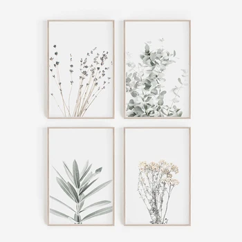 

Nordic Style Lavender Eucalyptus Posters Botanical Canvas Painting Farmhouse Wall Art Pictures for Living Room Home Decoration