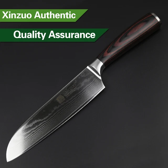 XINZUO 7 Santoku Knives Handmade Japan Damascus Stainless Steel Kitchen Knife Brand High Quality