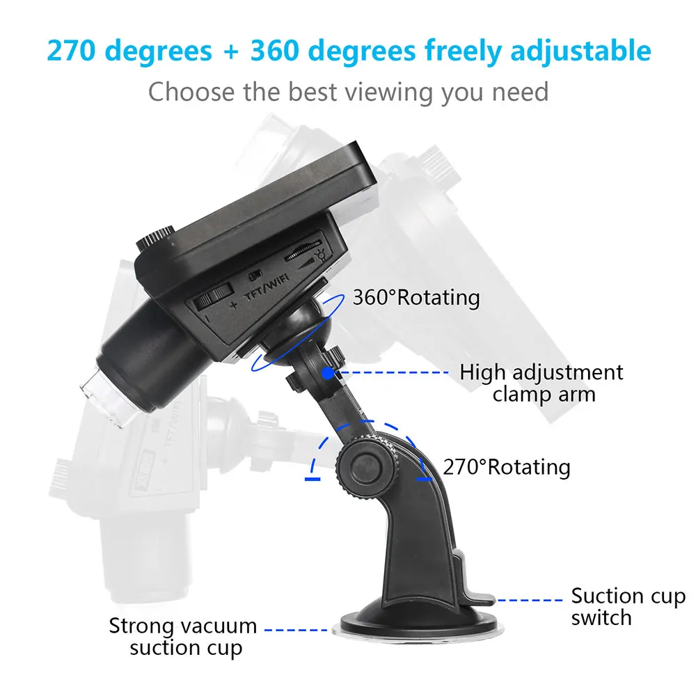 Portable Digital Microscope Inspection 1000X Durable Mobile Phones Wi-Fi Microscope Professional Computers Waterproof 1080P