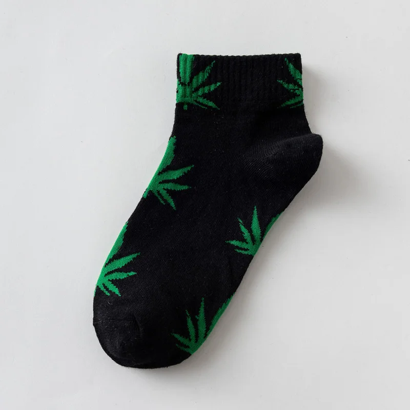 1 1 Pair Fashion Harajuku Unisex Hip Hop Street Cycling Sport Socks Feet Breathable Weed Funny Skateboard hemp Ankle Happy Sock - Цвет: 1