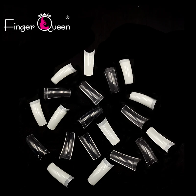 Fingerqueen 100/шт+ коробка для ногтей половинные французские накладные ногти для дизайна ногтей акриловый УФ гель маникюрный наконечник F-4
