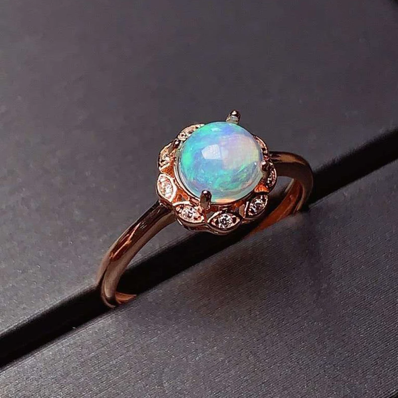 CoLife Jewelry Australia Opal Ring for Woman 6mm Natural White 925 Silver Gift | Украшения и аксессуары