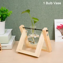 Новая стеклянная ваза настольная Гидропоника завод деревянный стеллаж Винтажный стиль для дома и сада