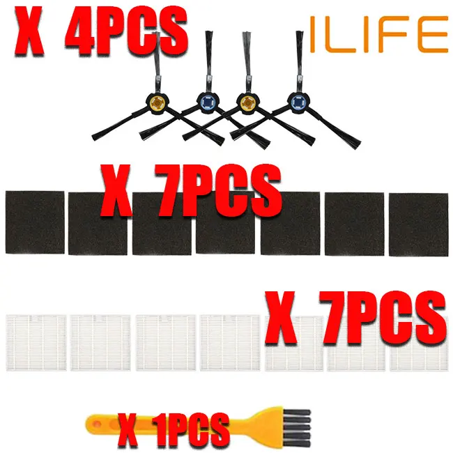 Робот-пылесос с hepa фильтр губчатые фильтры для ilife V8 V8s X750 A7 X800 X785 V80 робот-пылесос Запчасти аксессуары - Цвет: 19pcs