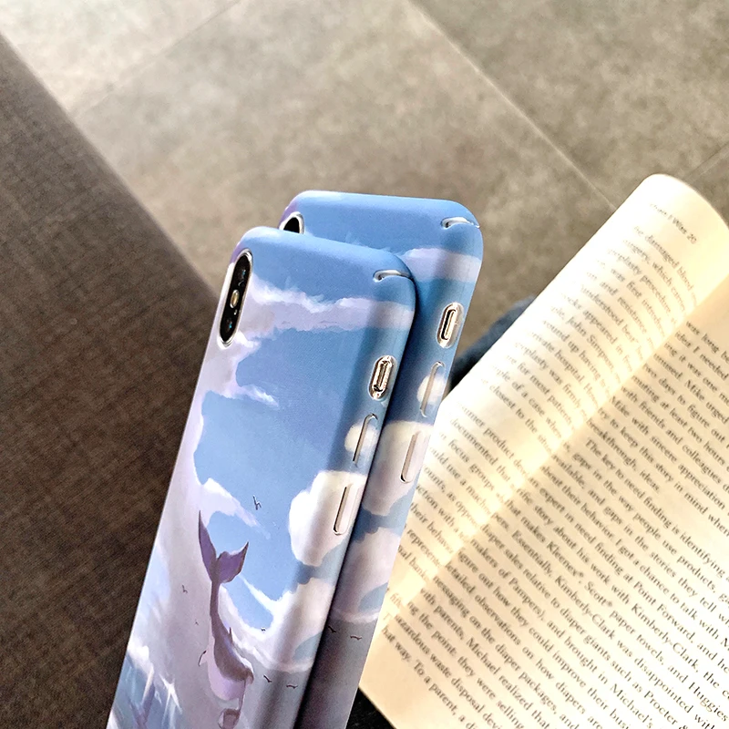 Жесткие Матовые чехлы для телефонов с милым дельфином для iphone 11Pro Xs MAX XR X 6 6s 7 8 plus 11 Pro карамельный матовый чехол из поликарбоната