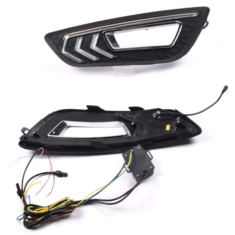DHBH-LED DRL Дневной светильник противотуманная фара автомобиля 12V для бега светильник s для Ford Focus 3 Mk3