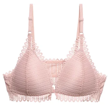 

AB Cup Lace Bras for Women Bralette Sexy Underwear Lingerie Super Push Up Bra Front Closure Brassiere Girl Minimizer Deep V