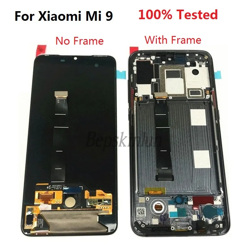 ЖК-дисплей Bepskinlun для Xiaomi Mi 9 оригинальный дигитайзер сенсорного экрана замена 100%