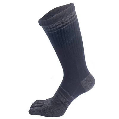 Модные весенне-осенние длинные носки без пятки, мужские утолщенные хлопковые носки с пятью пальцами, мужские цветные носки с 5 пальцами в стиле ретро, BOC300 - Цвет: Black ash