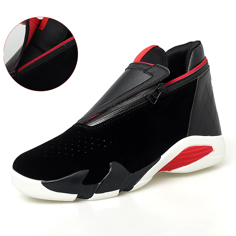 HUMTTO Men Zipper Basketball Shoes Shockproof Retro Mens Basketball Sneakers  Nonslip High top Shoes Basketball Boots Black 2019|Basketball Shoes| -  AliExpress