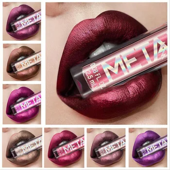 

1pcs Metallic Glitter Lip Gloss Waterproof Non-Stick Cup Matte Liquid Lipstick Long-lasting Shiny Lip Tint Makeup Cosmetics Gift