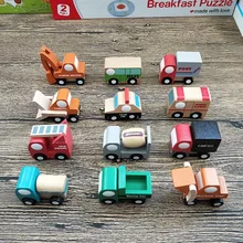 Милый деревянный набор автомобилей для малышей, мини-игрушечный автомобиль для маленьких мальчиков, детские игрушки для детей, лучший подарок