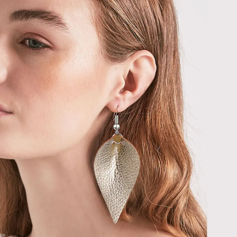 Boho PU кожа длинные в форме слезы Эффектные серьги для модных ювелирных изделий женский Капля воды серьги из кожи
