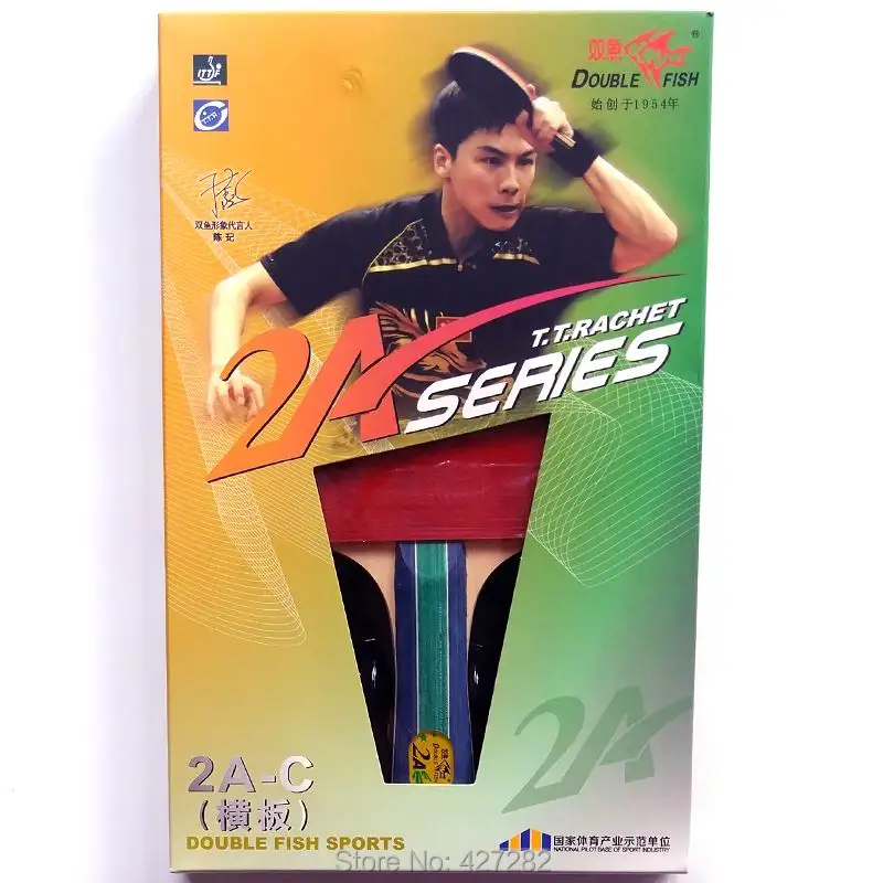 

Original double fish 2 stars finished racket table tennis racket 2 AC long handle pure wood ping pong game