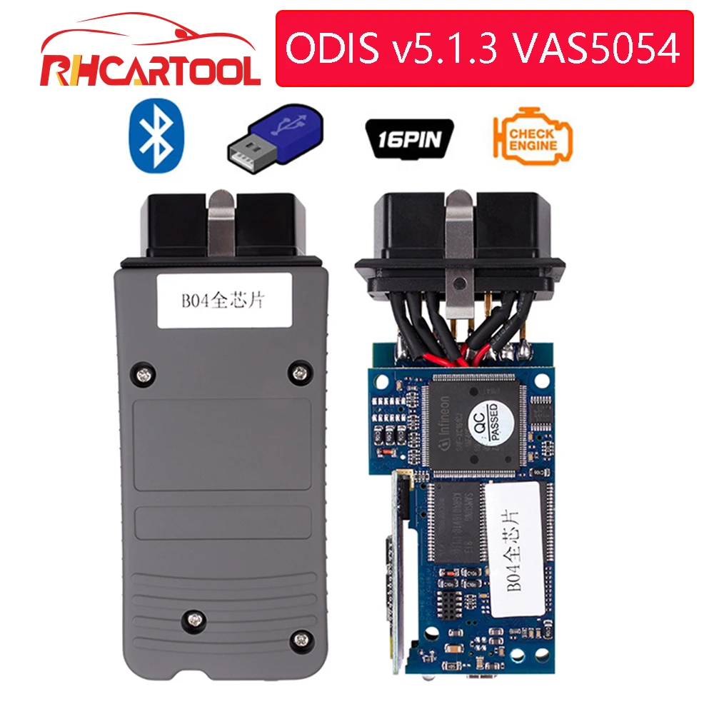 Лучшее качество OBD2 VAS5054 VAS 5054A ODIS v5.1.3 с оригинальным OKI полный чип Bluetooth VAS 5054 Поддержка UDS протокол VAS 5054A