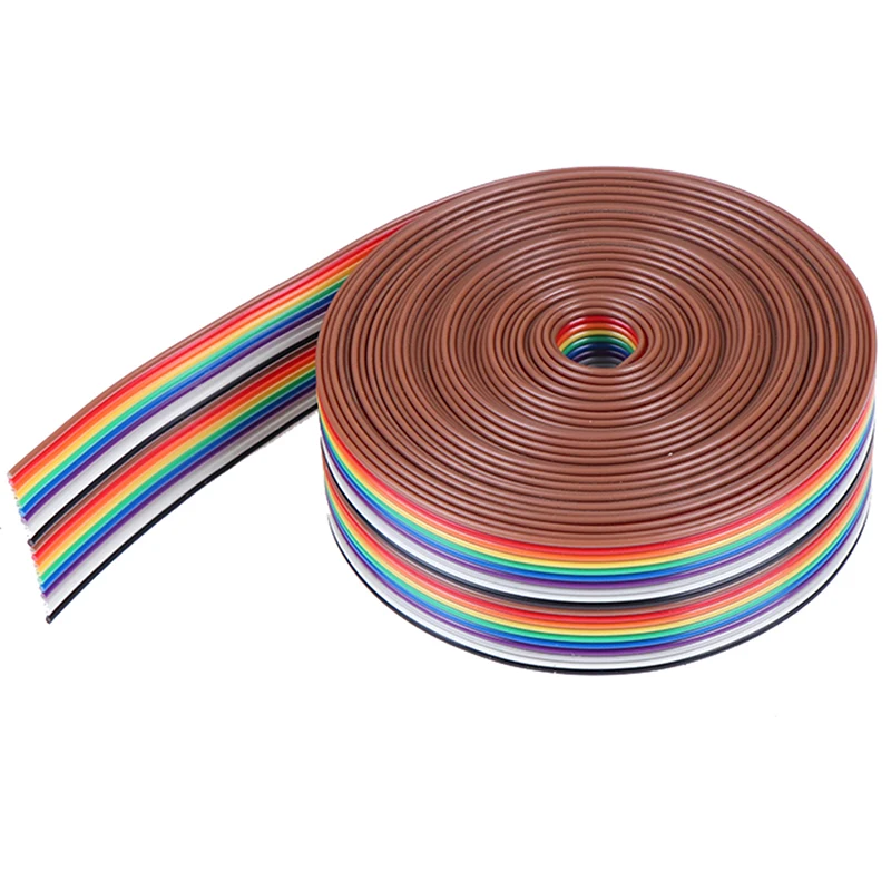 1pc 5M 1.27mm 20P Cable Rainbow Flat Line Support Wire Soldered Cable Connector Wire