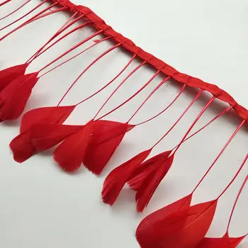 

Wholesale 5Meters Red 13-18 cm/5-7 inch Natural Goose Feather Cloth Belt DIY Clothing Decorative
