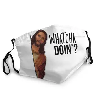 

Jesus Is Watching Meme Adult Non-Disposable Mouth Face Mask Pattern Dust Protection Cover Respirator Mouth Muffle