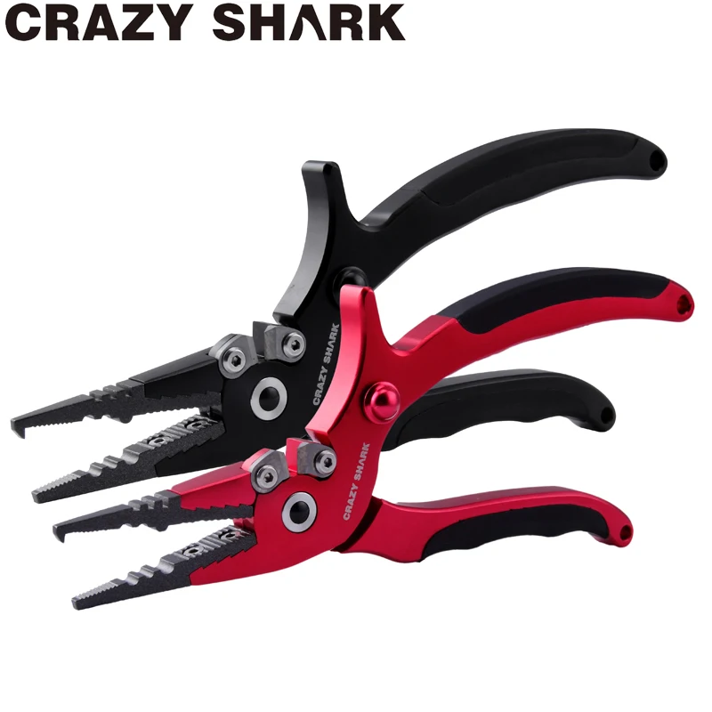 Alicate de Pesca Bens para a Pesca da Carpa Crazyshark Alumínio Split Anel Multifuncional Gancho Removedor Linha Cortador Peixe Scissor 19.5