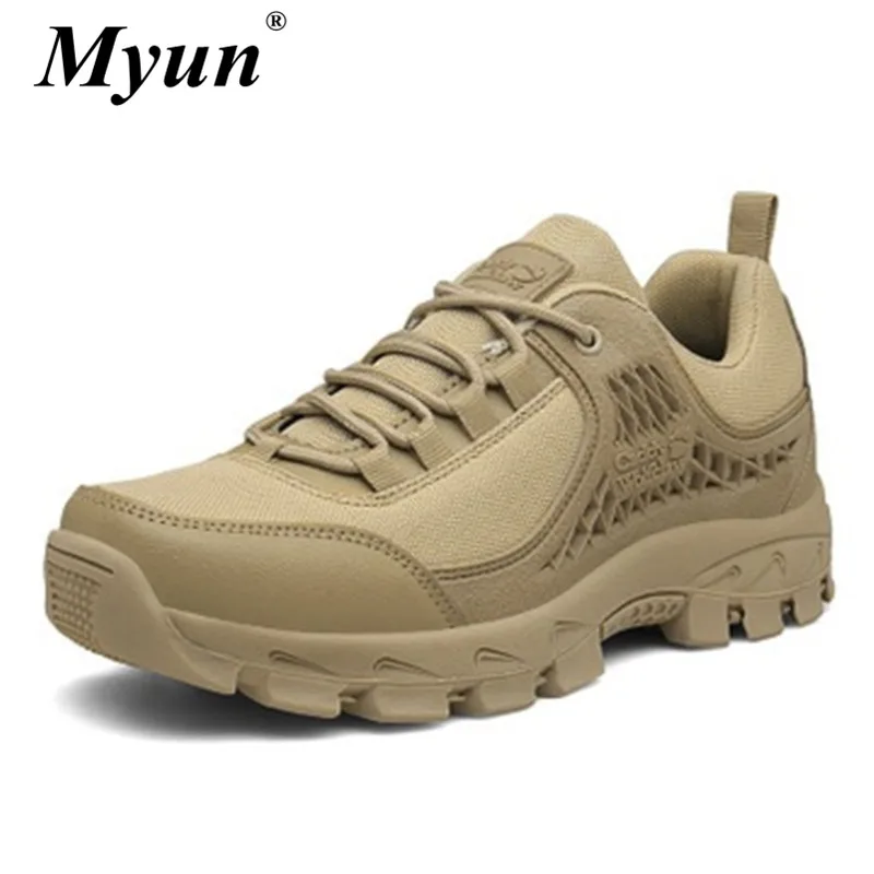 

Outdoor Men Hiking Shoes Waterproof Breathable Tactical Combat Army Boots Desert Training Sneakers Anti-Slip Trekking Shoes