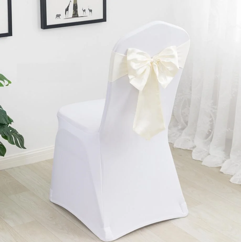 Spandex Chair Sashes Stretch Band Bow Tie Hotel Birthday Party Show Decoration Luxury Design On Sale Universal spandex chair sashes