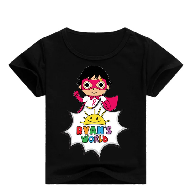 Футболка с короткими рукавами для мальчиков и девочек футболки с изображением Райана игрушки для детей футболка с изображением Райана мира одежда для детей