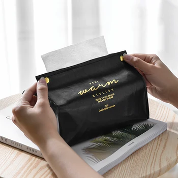 

Practical Simple Desktop Napkin Pumping Paper Holder Storage Container Durable Multi-functional Leather Tissue Box