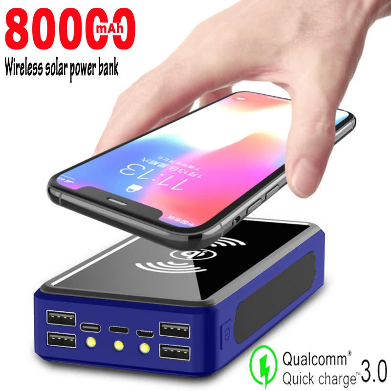 80000mAh Power Bank Type-C 4USB порта быстрой зарядки портативный внешний аккумулятор