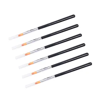 

6pcs Black Nail Art UV Gel Pen Brush Metal Rod Handle Brush Set for Gradient Painting Pen Manicure Tools