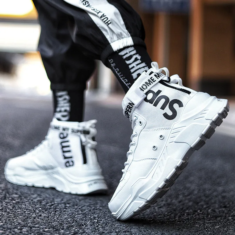 

Fashion MEN'S SHOES Winter High Shoes Sneakers Korean-style Trend Cotton-padded Shoes with Velvet Online Celebrity Martin Boots