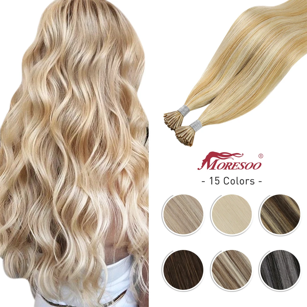 Hair-Extensions Fusion-Hair Balayage-Hair Keratin Brazilian 10-Colors Machine-Made I-Tip