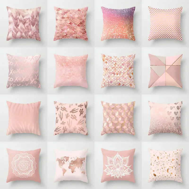 Nordic Pink Girl Heart Creative Net Red Pillow Case Birthday Gift Female Custom Decoration Ins Cushion Cover Purple Home Decor
