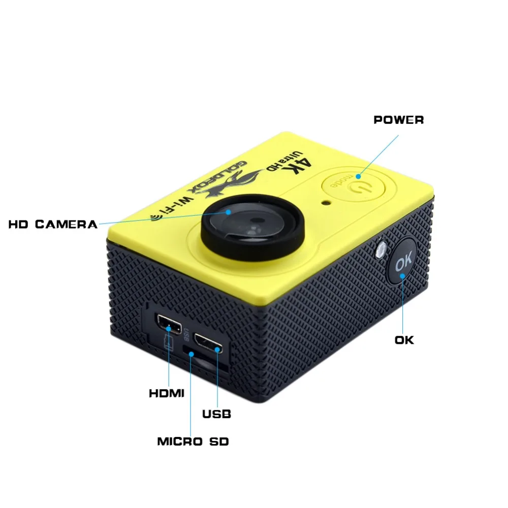 H9R Экшн-камера Ultra HD 4 K/25fps WiFi 2," 170D подводная камера Go Водонепроницаемая Pro спортивная камера для шлема с пультом дистанционного управления