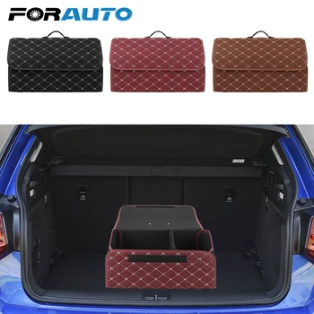 

FORAUTO Car Trunk Organizer Box Large Cargo Storage PU Leather Folding Storage Bag Stowing Tidying Car Accessories
