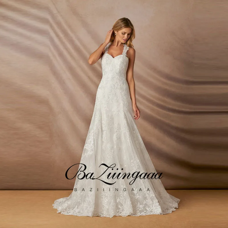 

BAZIIINGAAA 2020 New Luxury Wedding Dress lace beaded plus size wedding dress accept tailor-made