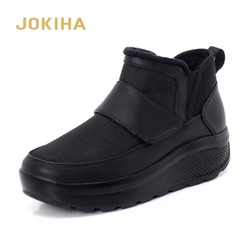 

Winter Fur Snow Boots Women Low Cut Ladies Warm Snow Shoes Plus Size Black Winter Booties Thick Bottom Healthy Shoes Woman