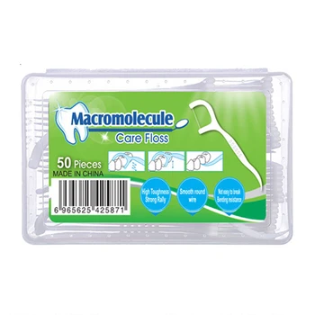 

50pcs Professional Toothpicks Flosser Long Handled Disposable Teeth Picks Tooth Care Dental Floss Clean and Hygienic