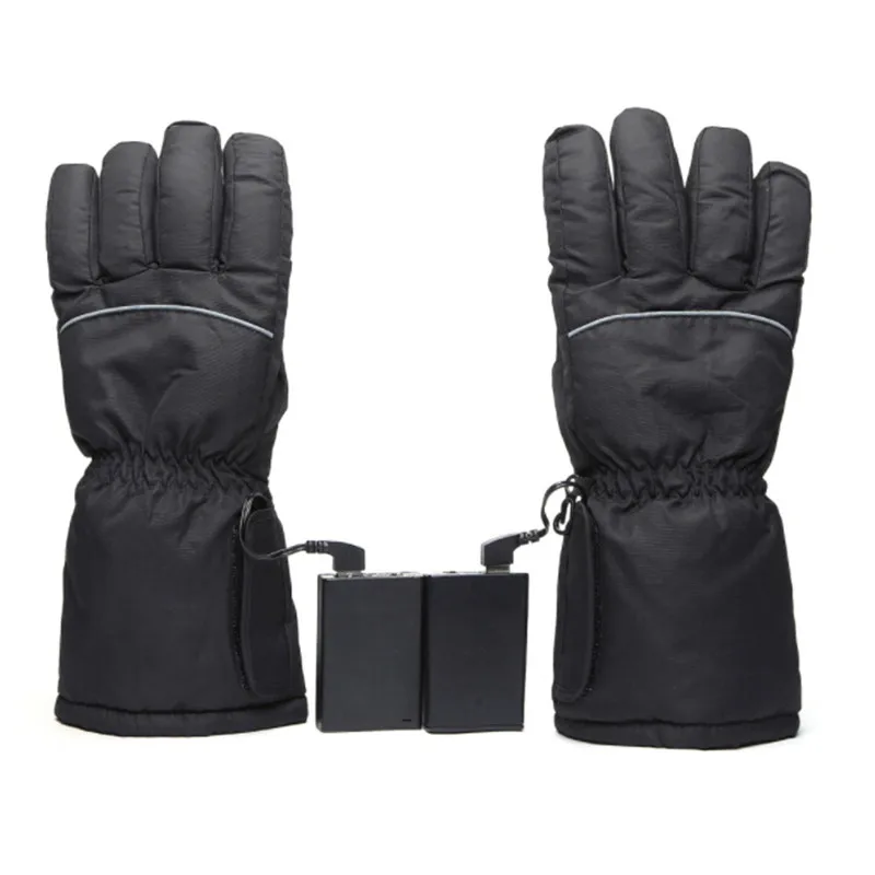 Лыжные перчатки зимние Usb электрические горячие перчатки для пальцев 5-й батареи Подогрев уличные лыжные перчатки толстые теплые перчатки можно мыть