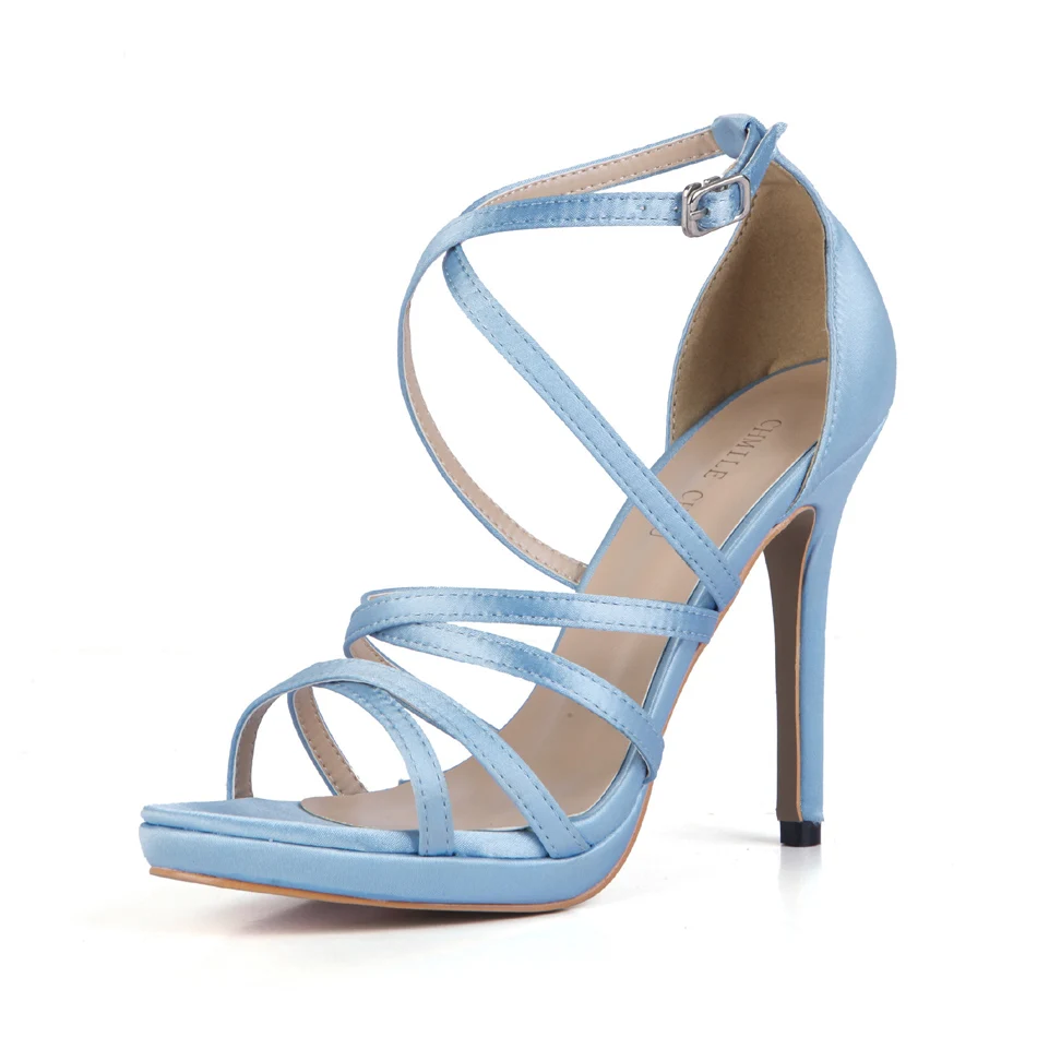 Summer New 12cm High Heeled Sandals Cross Strap Women Sandals Stiletto Thin heel  Open Toe Sexy Party Dress Lady Shoe 3A-4d