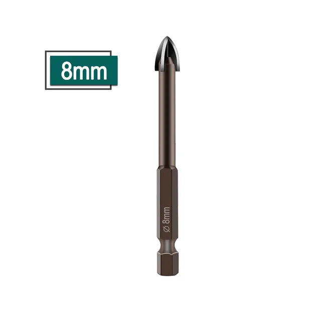 Cross Hex Tile Bits Glass Ceramic Concrete Hole Opener Alloy Triangle Drill Size 3mm 4mm 5mm 6mm 7mm 8mm 10mm 12mm 8mm