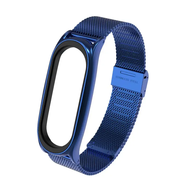 blue Браслет mi jobs mi band 4 для Xiaomi mi Band 4 correa Metal mi Band 3 ремешок в смарт-браслете аксессуары из нержавеющей стали - Цвет: blue