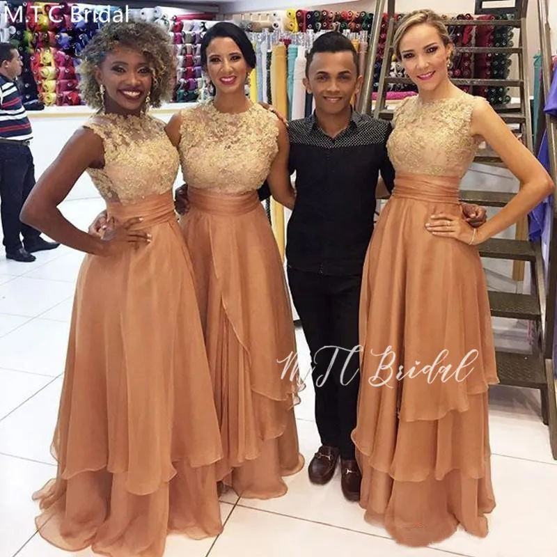 Vestido Madrinha платье подружки невесты платья трапециевидной формы кружевная, шифоновая, без рукавов фрейлина платье по индивидуальному заказу; Robe De Soiree