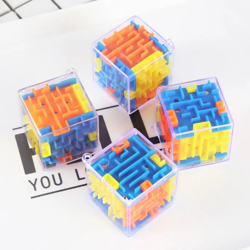 3D six-sided transparent magic cube maze puzzle Speed Cube rolling ball game Cubes labyrinth educational kids toys