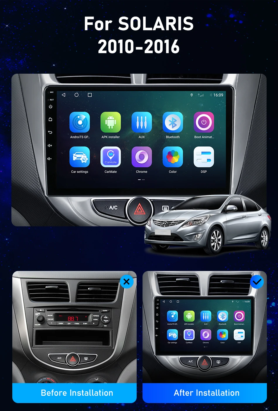 car radio Srnubi Android 10 for Hyundai Solaris Accent Verna I25 Car Radio GPS Video Stereo Multimedia Player DVD Carplay Stereo Speakers xtrons android car overhead player